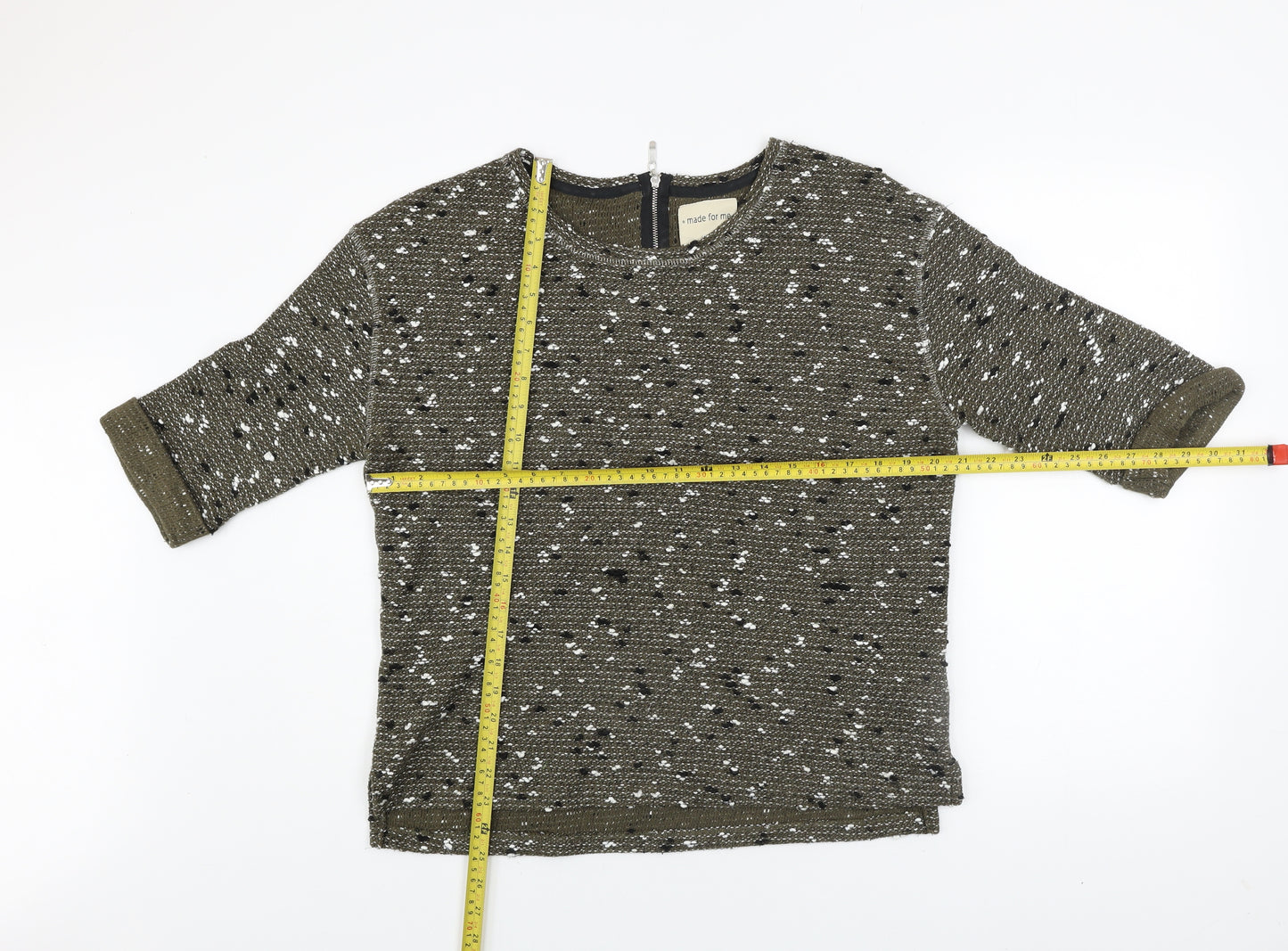 Next Women’s Green Knit Crew Neck 3/4 Sleeve Pullover Jumper Size 14