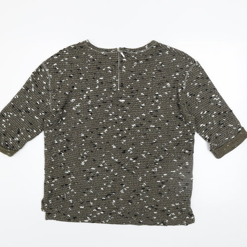 Next Women’s Green Knit Crew Neck 3/4 Sleeve Pullover Jumper Size 14