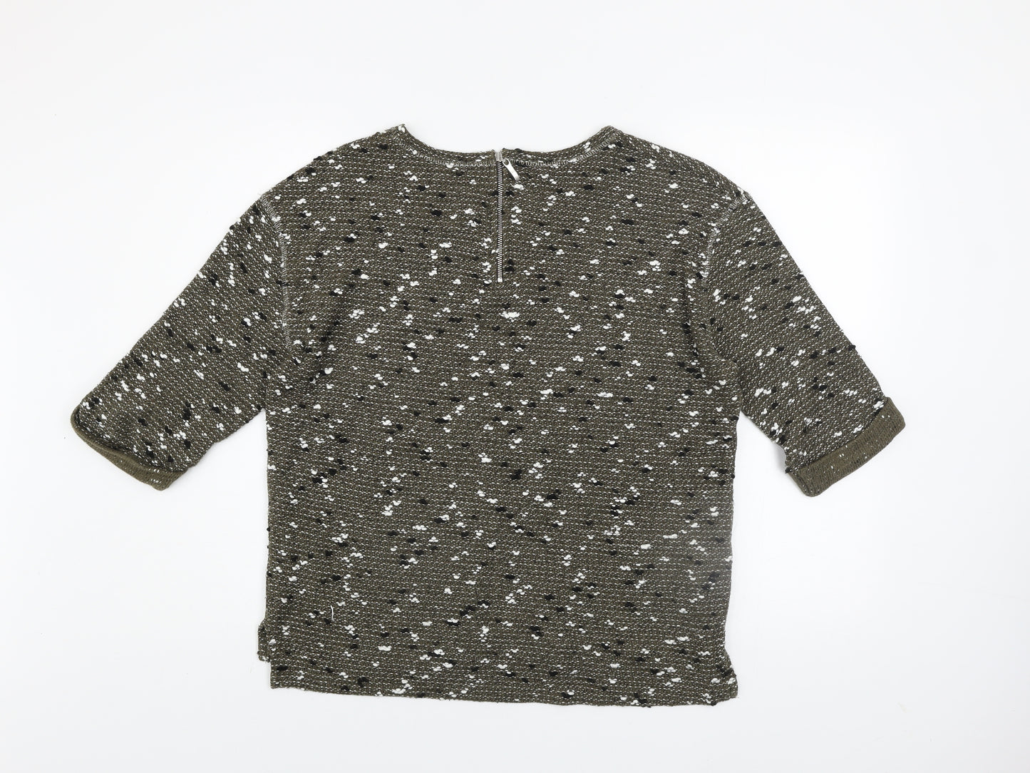 Next Women’s Green Knit Crew Neck 3/4 Sleeve Pullover Jumper Size 14