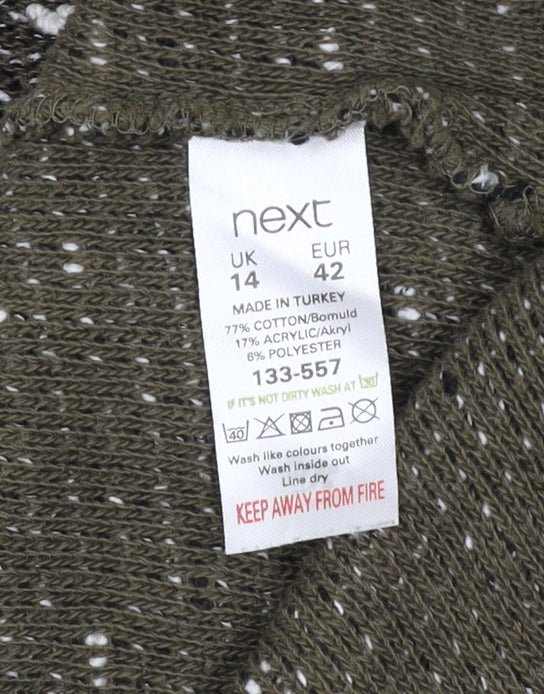 Next Women’s Green Knit Crew Neck 3/4 Sleeve Pullover Jumper Size 14