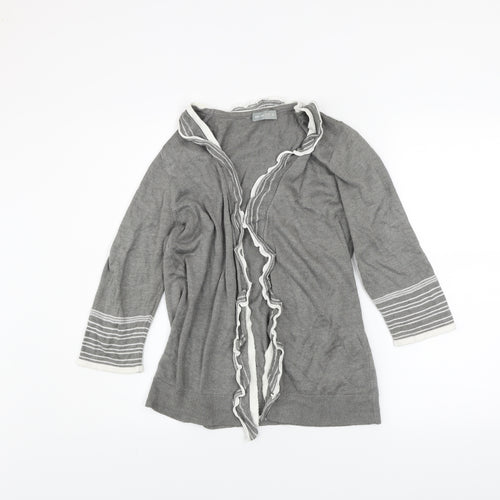 Marks and Spencer Per Una Grey Ruffle Edge Cardigan Women’s Size 14