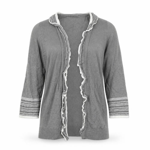 Marks and Spencer Per Una Grey Ruffle Edge Cardigan Women’s Size 14