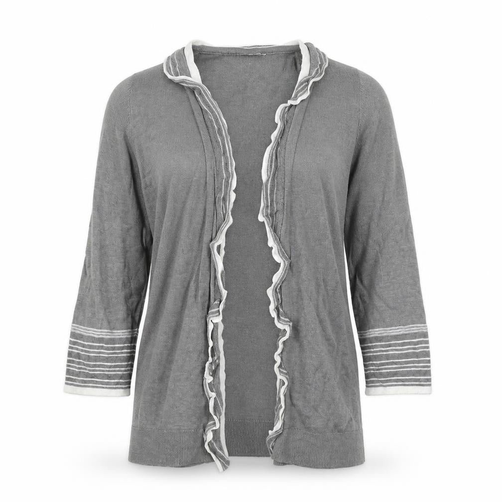 Marks and Spencer Per Una Grey Ruffle Edge Cardigan Women’s Size 14