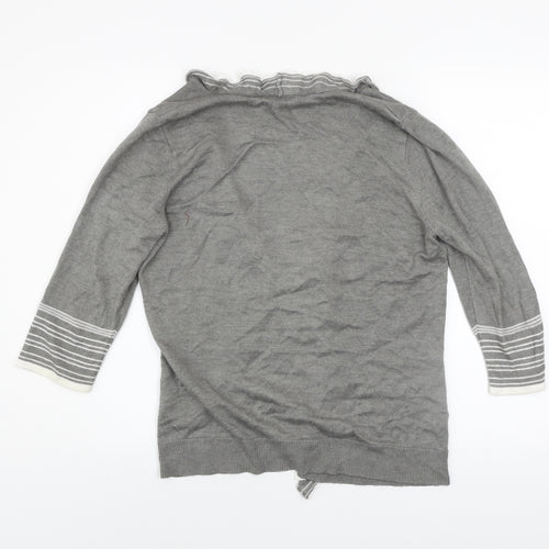 Marks and Spencer Per Una Grey Ruffle Edge Cardigan Women’s Size 14
