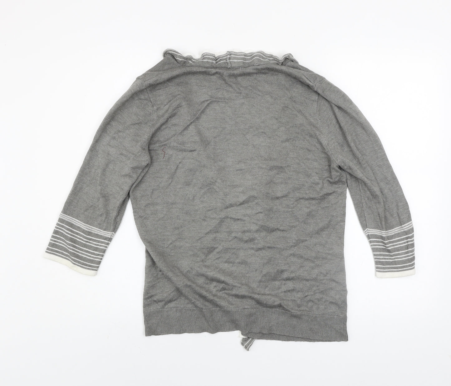 Marks and Spencer Per Una Grey Ruffle Edge Cardigan Women’s Size 14