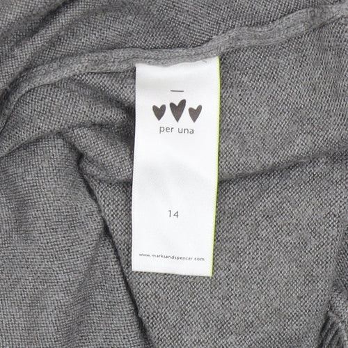 Marks and Spencer Per Una Grey Ruffle Edge Cardigan Women’s Size 14