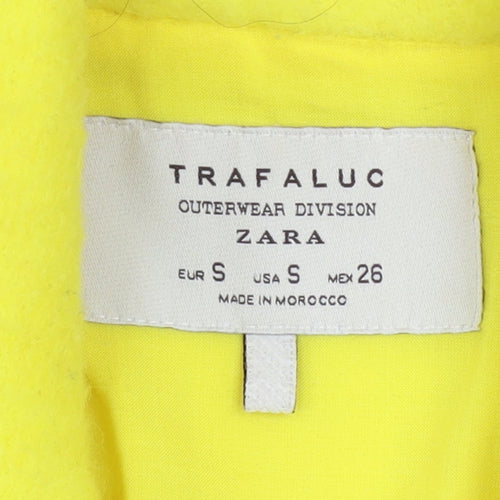 Zara Women Yellow Wool Blend Mid-Length Overcoat Size S