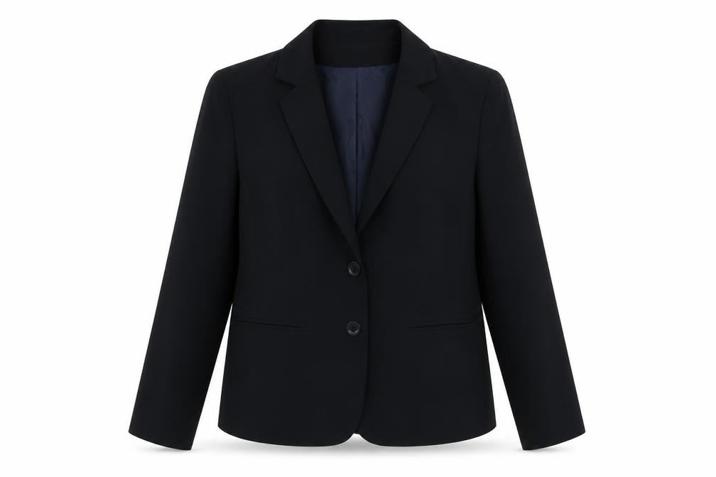 Front view of Gerard Darel Women's Black Regular Fit Blazer Jacket, size 16