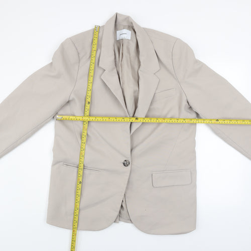 Stradivarius Unisex Beige Regular Fit Lined Blazer Size L