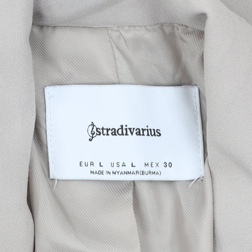 Stradivarius Unisex Beige Regular Fit Lined Blazer Size L