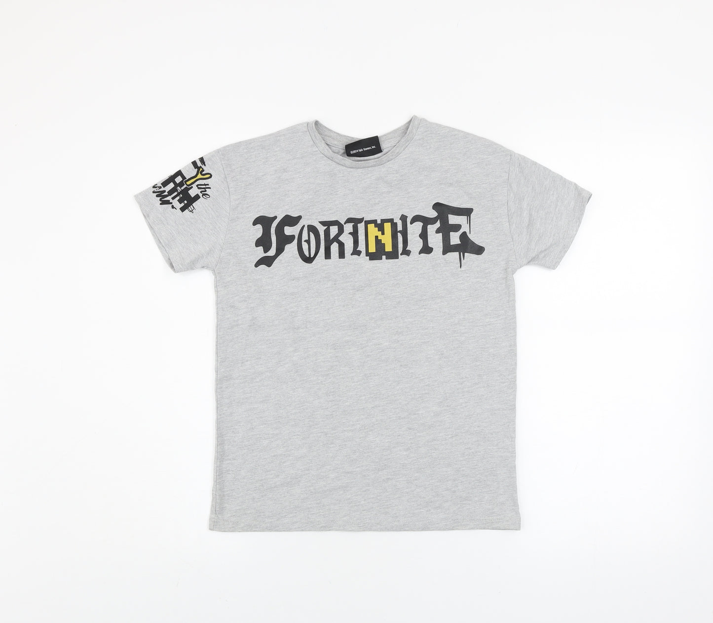 Fortnite Boys Grey Short Sleeve Graphic T-Shirt Size M Cotton Blend