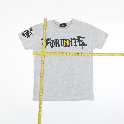 Fortnite Boys Grey Short Sleeve Graphic T-Shirt Size M Cotton Blend
