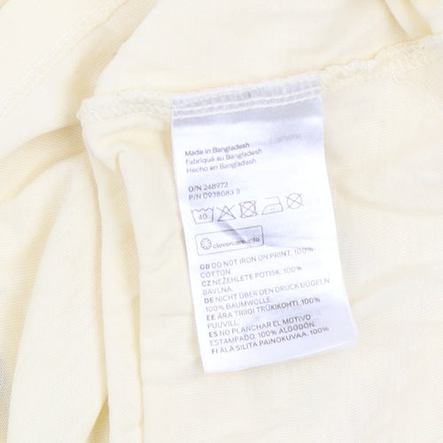 H&M Men's Beige California Graphic Print Cotton T-Shirt M