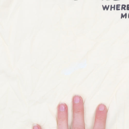 H&M Men's Beige California Graphic Print Cotton T-Shirt M