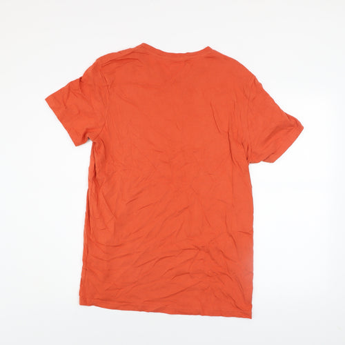 Jack & Jones Originals Men's Orange Cotton Regular Fit T-Shirt L