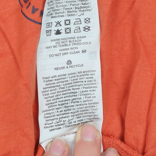 Jack & Jones Originals Men's Orange Cotton Regular Fit T-Shirt L