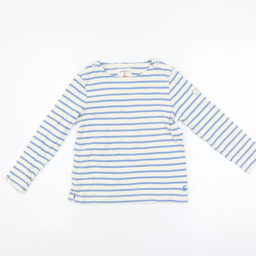 Joules Girls Blue Striped Long Sleeve Cotton Nautical T-Shirt 8 Years