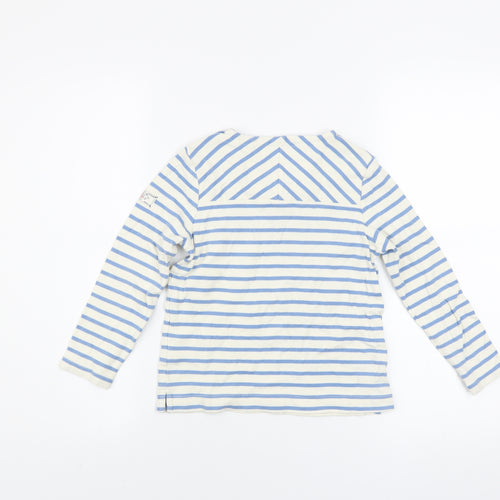 Joules Girls Blue Striped Long Sleeve Cotton Nautical T-Shirt 8 Years