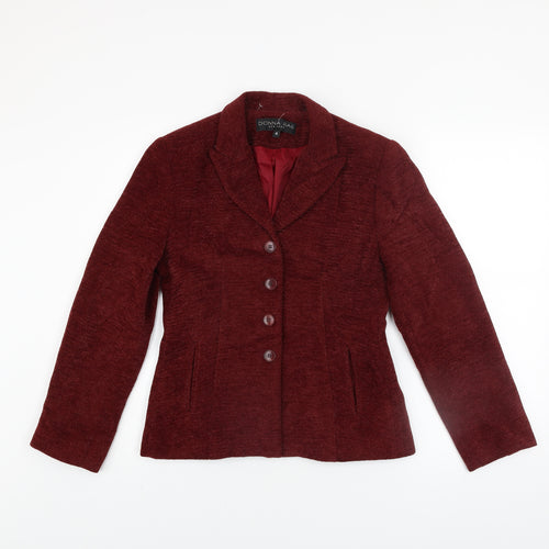 Donna Rae Women's Red Wool Blend Blazer Jacket Size 8