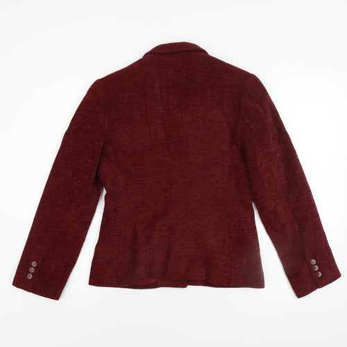 Donna Rae Women's Red Wool Blend Blazer Jacket Size 8