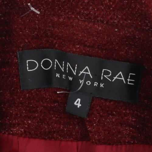 Donna Rae Women's Red Wool Blend Blazer Jacket Size 8