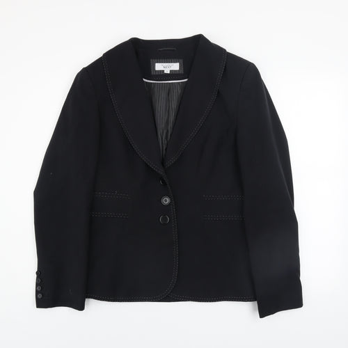 Next Women Black Tailored Shawl Lapel Blazer Size 14