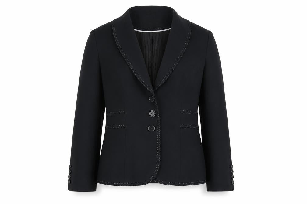 Front view of Next Women Black Tailored Shawl Lapel Blazer, size 14