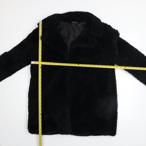 Select Women's Black Faux Fur Mid-Length Coat Size 16