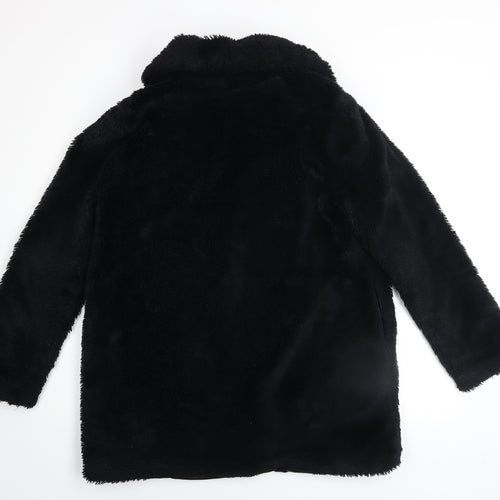 Select Women's Black Faux Fur Mid-Length Coat Size 16