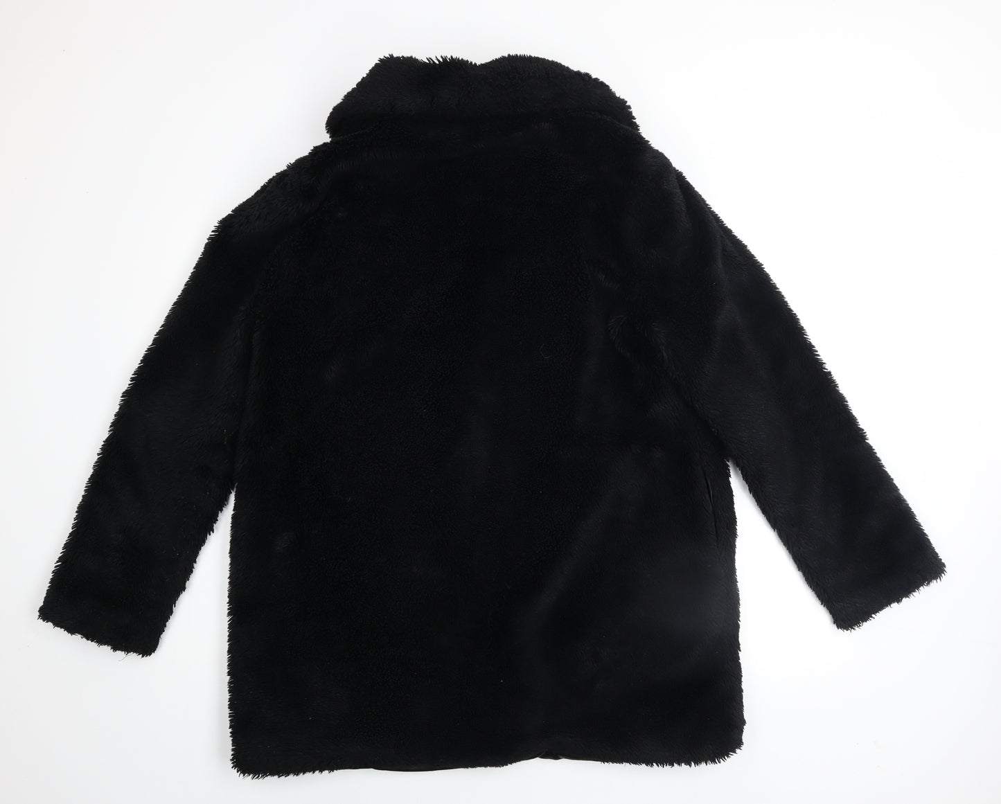 Select Women's Black Faux Fur Mid-Length Coat Size 16