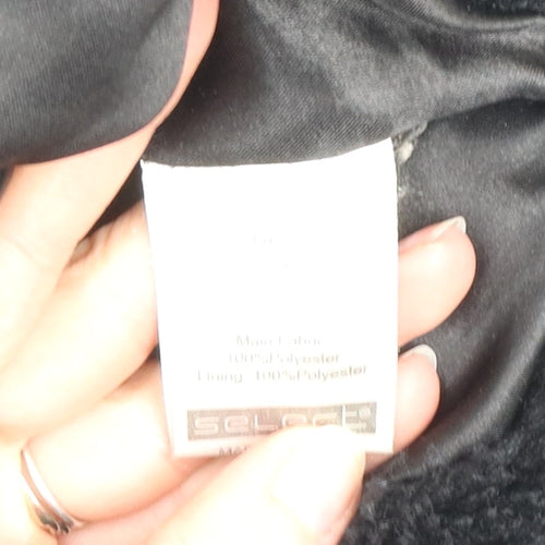 Select Women's Black Faux Fur Mid-Length Coat Size 16