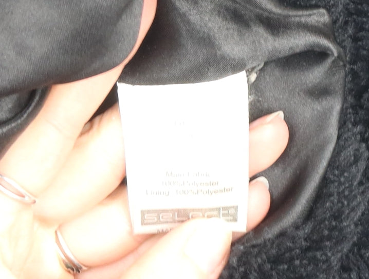 Select Women's Black Faux Fur Mid-Length Coat Size 16