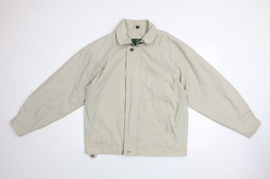 Greenwood Men Beige Basic Jacket M Full Zip Cotton Blend Casual