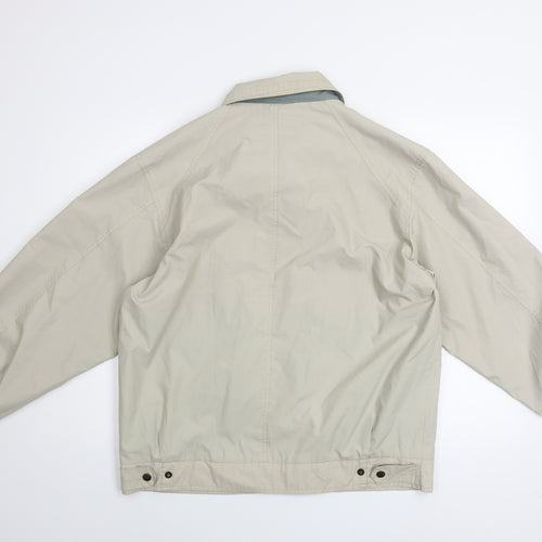 Greenwood Men Beige Basic Jacket M Full Zip Cotton Blend Casual