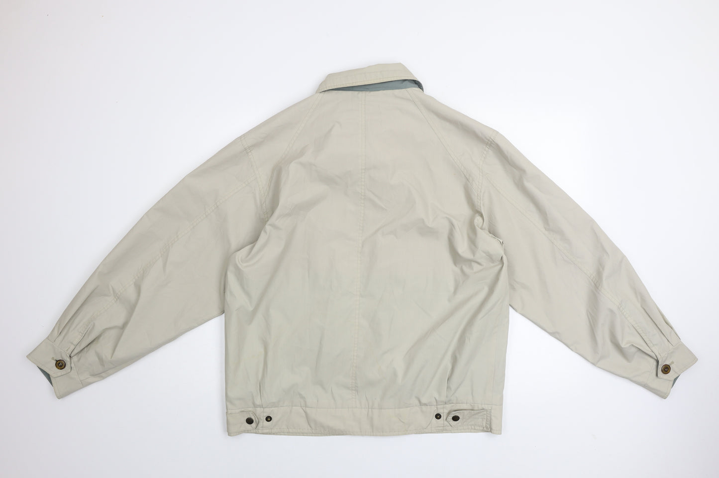 Greenwood Men Beige Basic Jacket M Full Zip Cotton Blend Casual