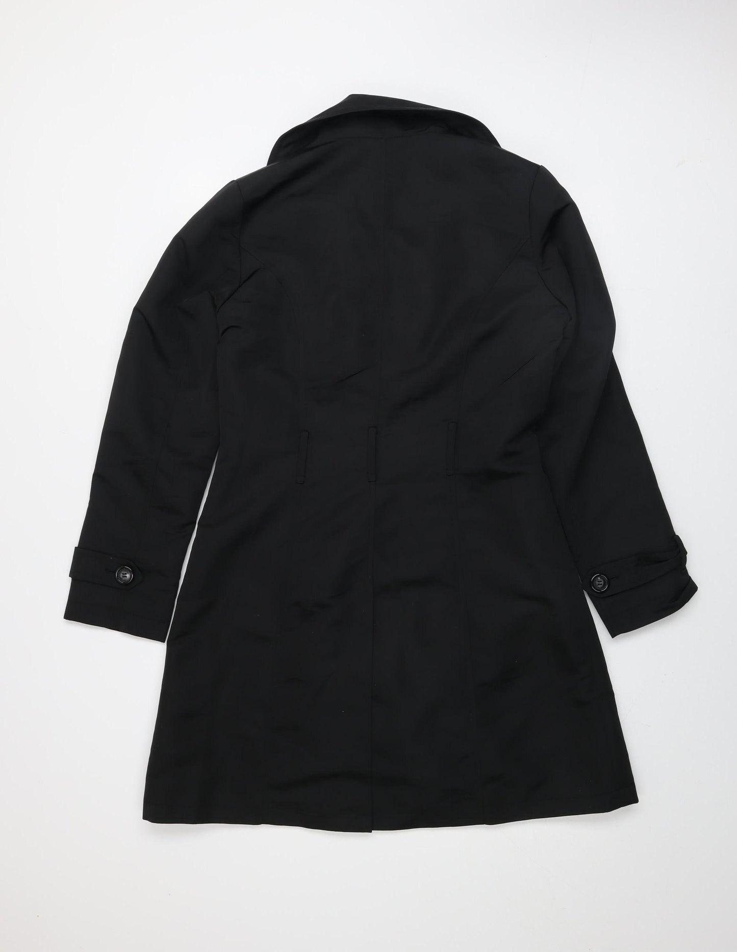 Marks and Spencer Womens Black Long Trench Coat Size 10