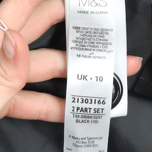 Marks and Spencer Womens Black Long Trench Coat Size 10