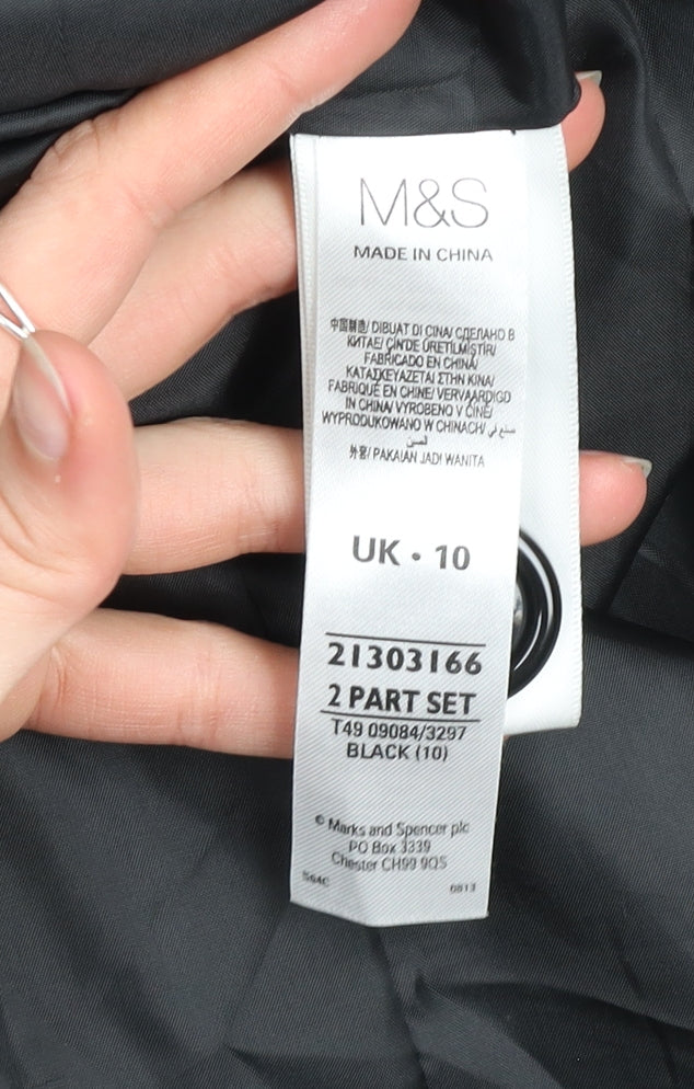 Marks and Spencer Womens Black Long Trench Coat Size 10