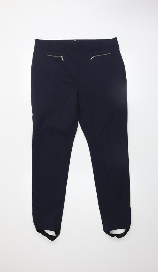 Marks and Spencer Women Blue Size 14 Stretch Slim Trousers
