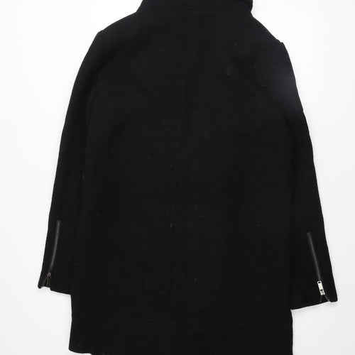 Black Kaviar Men's Black Wool Blend Asymmetric Zip Mid-Length Coat M