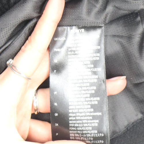 Black Kaviar Men's Black Wool Blend Asymmetric Zip Mid-Length Coat M