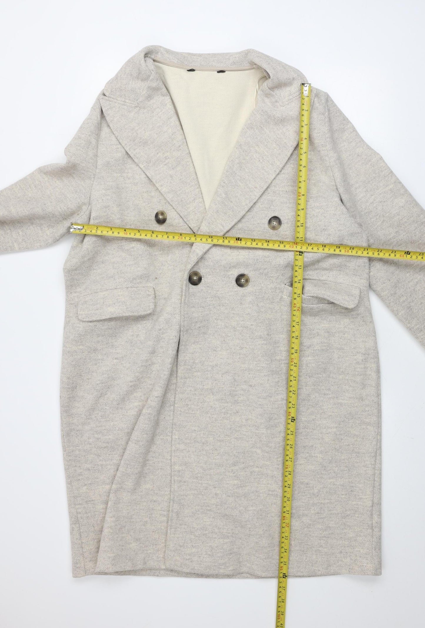 F&F Women’s Beige Buttoned Knit Coatigan L Long Sleeve Casual
