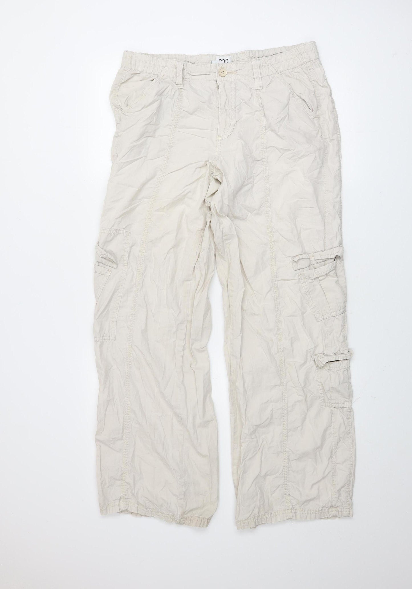 BDG Urban Outfitters Women Beige Y2K Cargo Trousers L Cotton