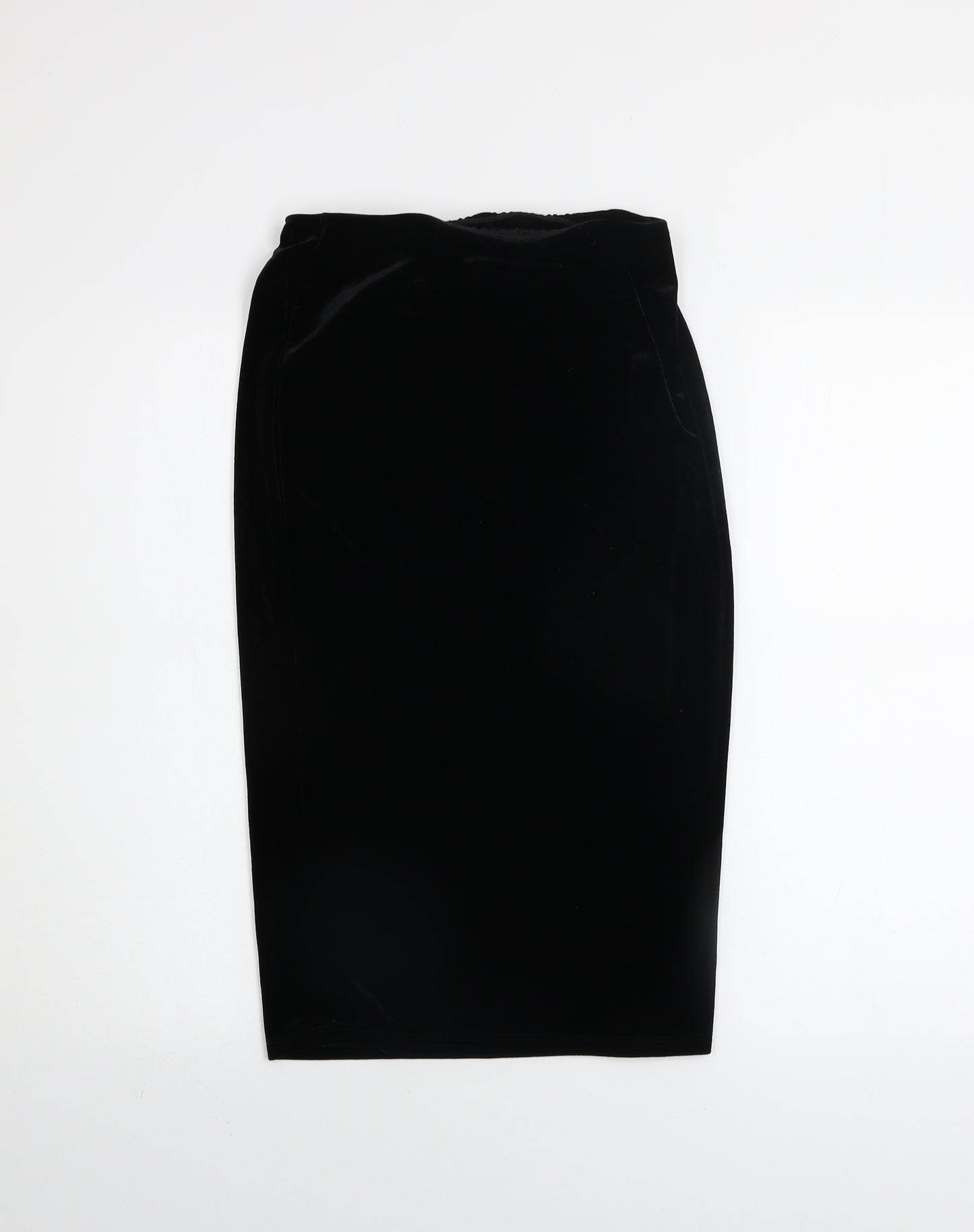 River Island Women's Black Velvet Pencil Skirt Size 10