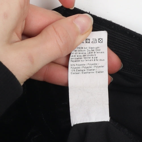 River Island Women's Black Velvet Pencil Skirt Size 10