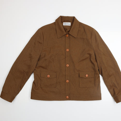 Slimma Women’s Brown Polyester Lined Short Jacket Size 18