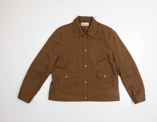 Slimma Women’s Brown Polyester Lined Short Jacket Size 18