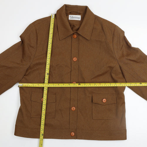 Slimma Women’s Brown Polyester Lined Short Jacket Size 18