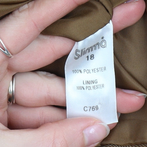 Slimma Women’s Brown Polyester Lined Short Jacket Size 18