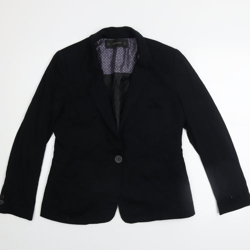 Zara Basic Mens Black L Regular Fit Cotton Blazer Jacket